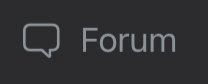 Button with a speech bubble icon with the word Forum