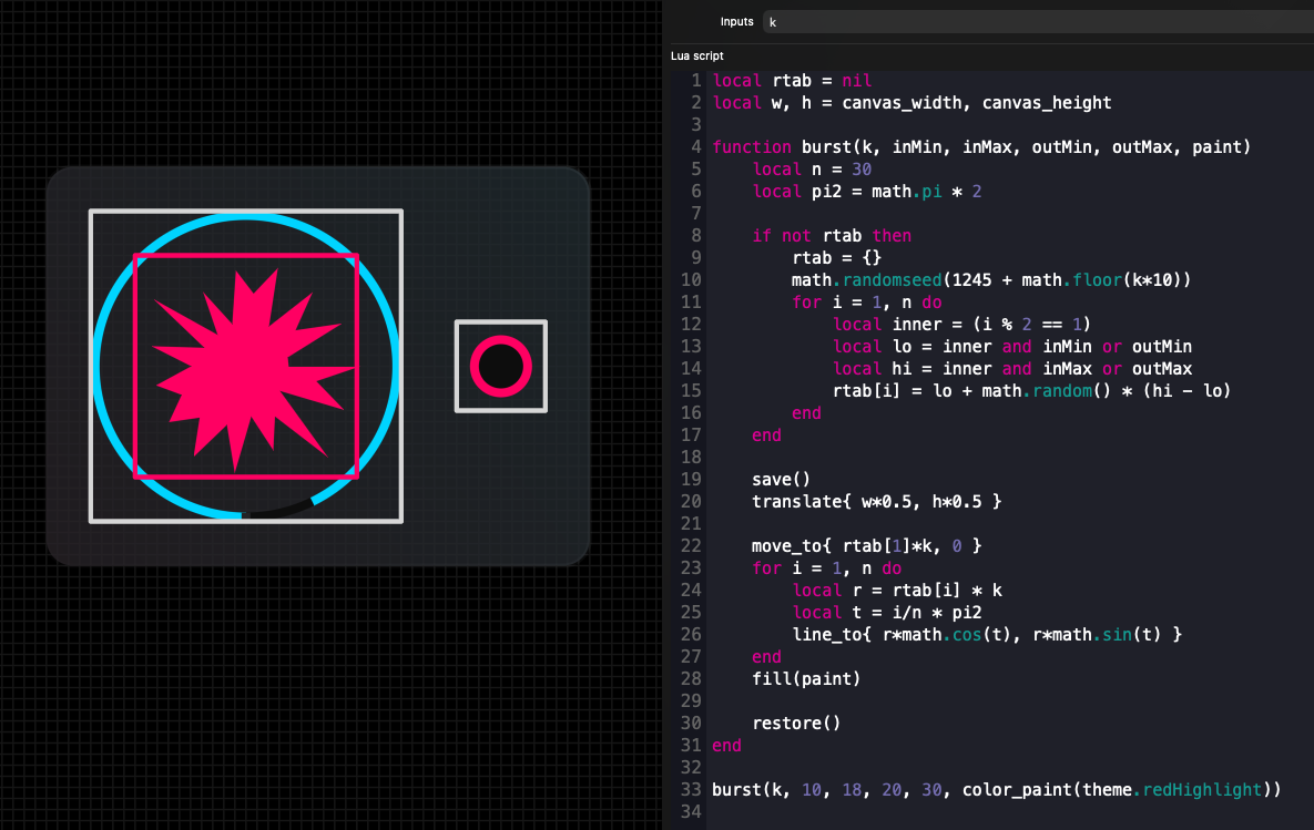 Canvas knob alignment