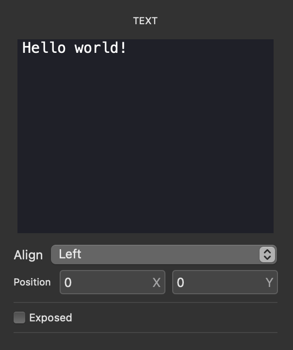 Text inspector panel